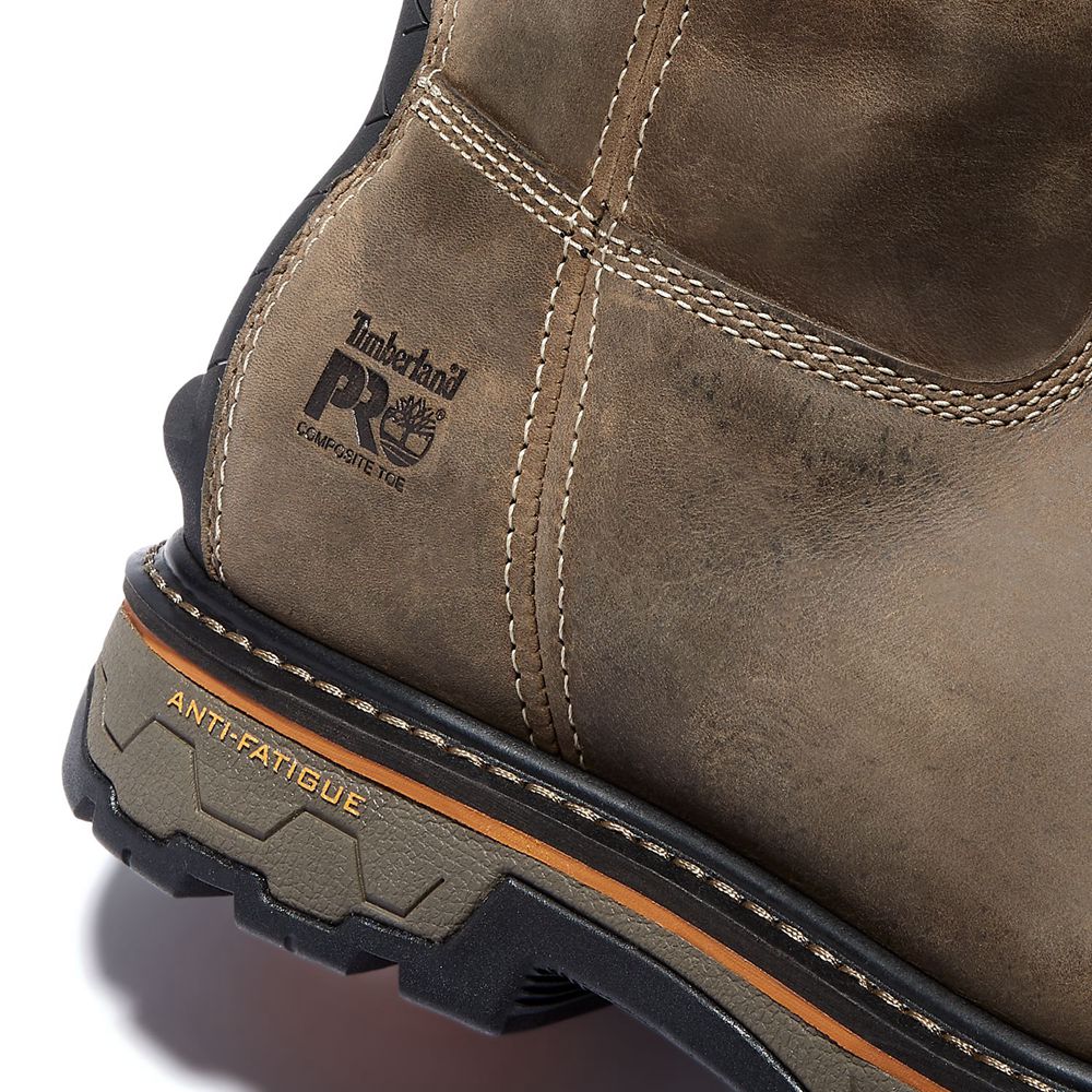 Timberland Mens Pro Boots True Grit Waterproof Soft-Toe Pull-On - Brown - India OC4067921